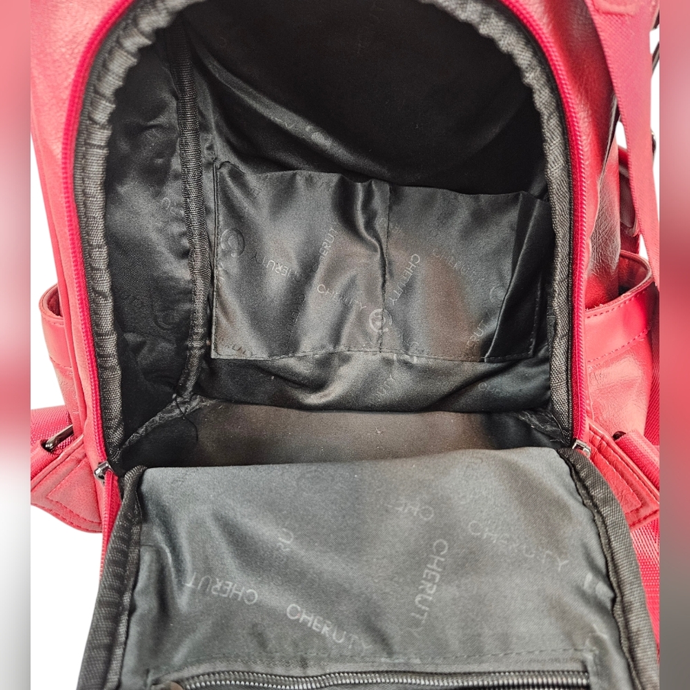 Sold Cheruty Burgundy Faux Leather Anti-Theft Backpack Women's Purse - Picture 4 of 8